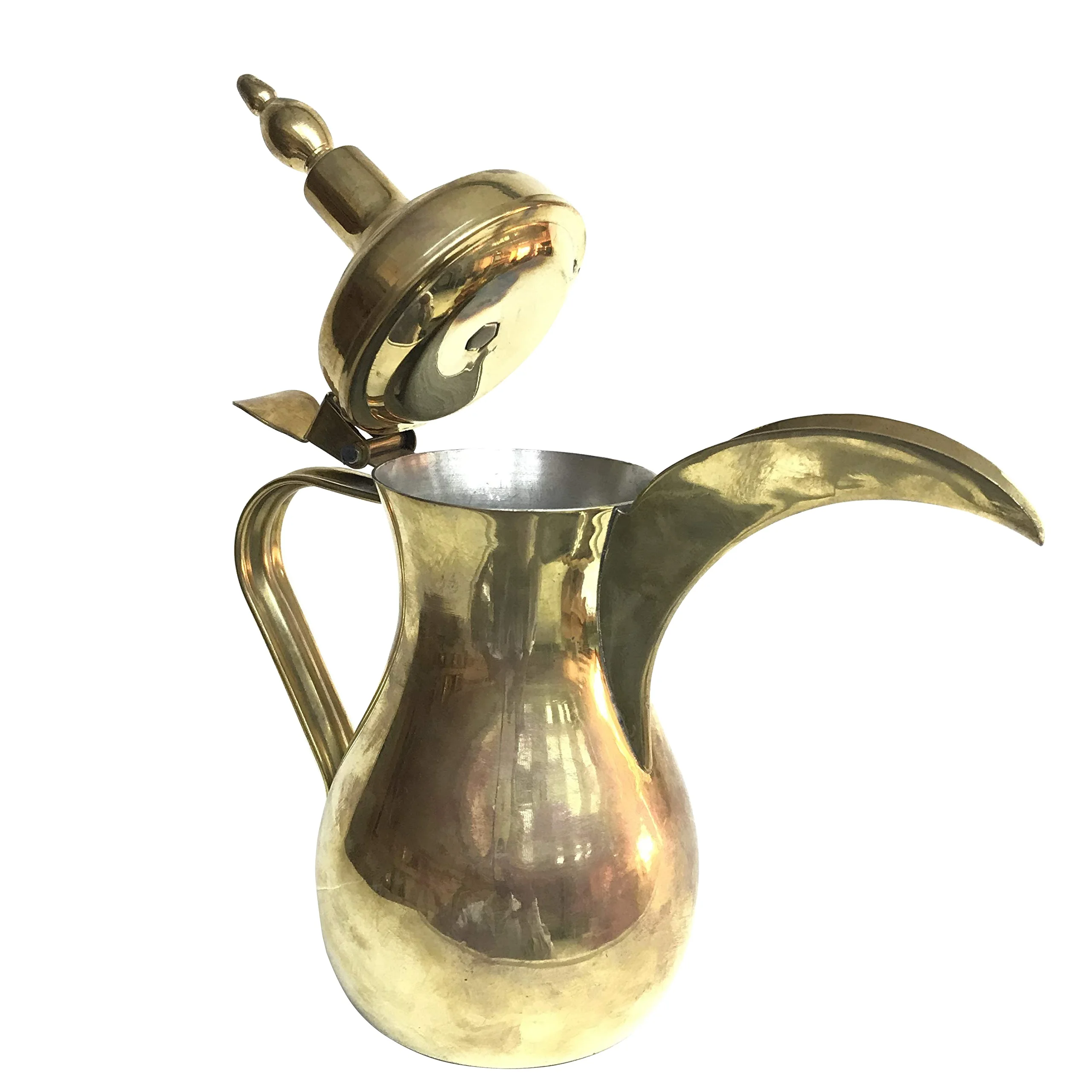 Customized Arabic Coffee Dallah Sets Coffee Pot Cawa Cups Base Sets Long Spout Dallah Tea Pot Brass Metal Coffee Tea Pot Dallah