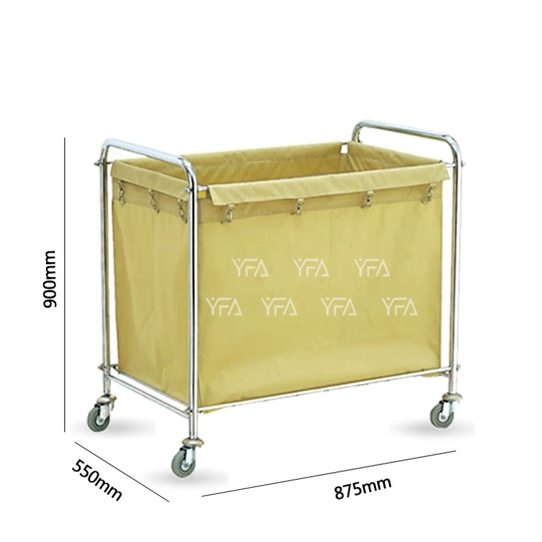 Housekeeping Serving Trolley Hotel Linen Cart Laundry Clothes Rack Cleaning Linen Trolley With 4Inch Wheels Laundry Cart