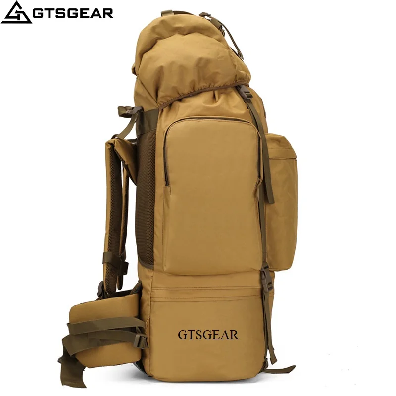 BP43 110L Large Capacity Outdoor Hiking Camping Backpack Sports Travel Backpack Bracket Mountaineering Bag Free Rain Cover