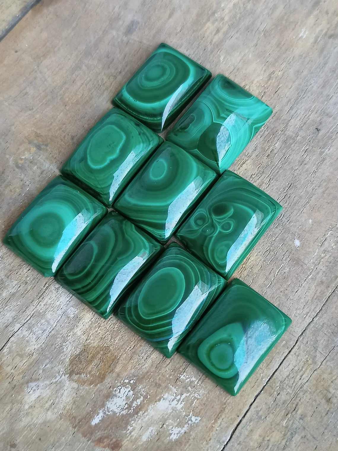 6x6 MM Square Shape Princess Cut Malachite Calibrated Size Stone Loose Gemstone Cabochon 6*6 mm