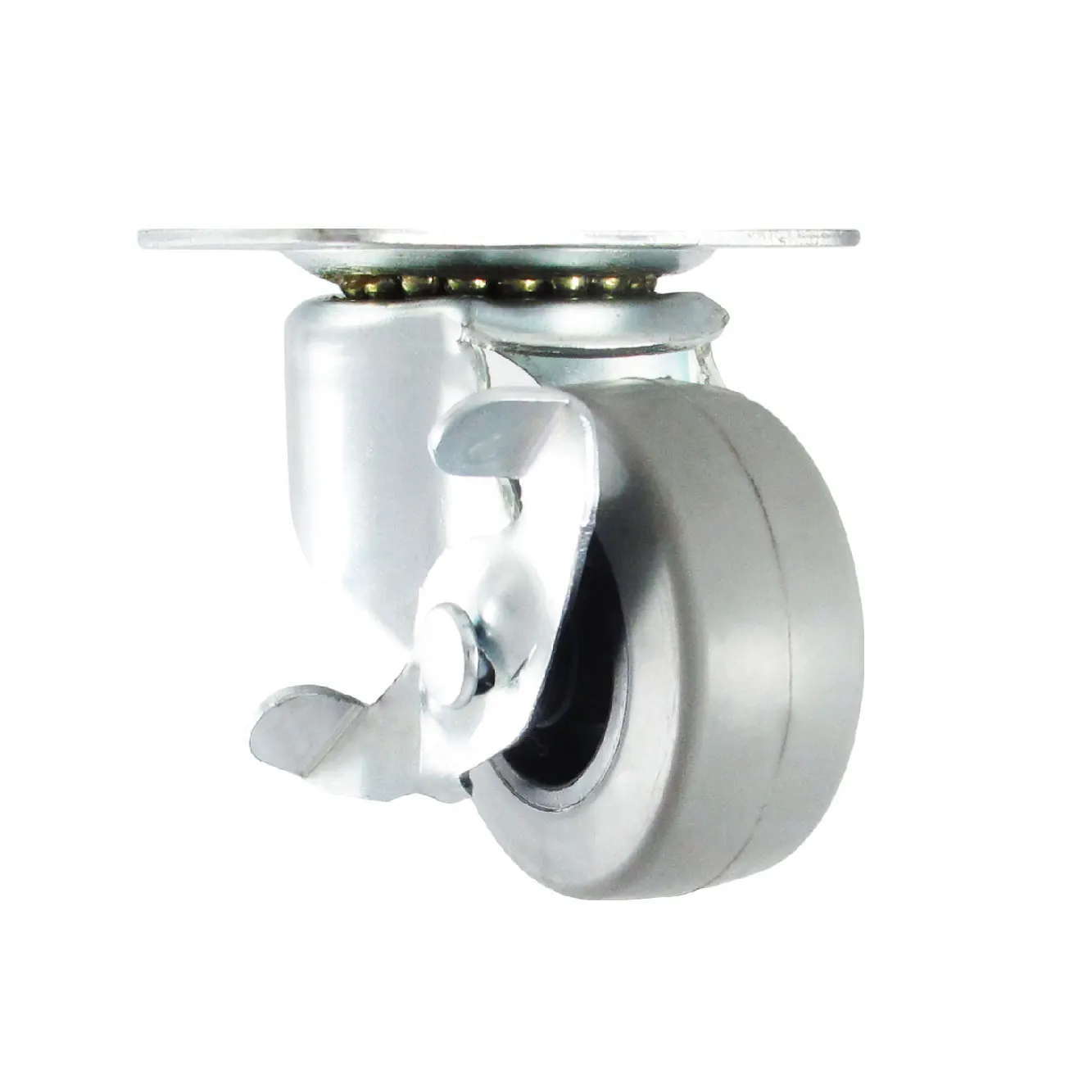 2- Inch Locking Wheel Casters Grey TPR Wheel With Side Brake