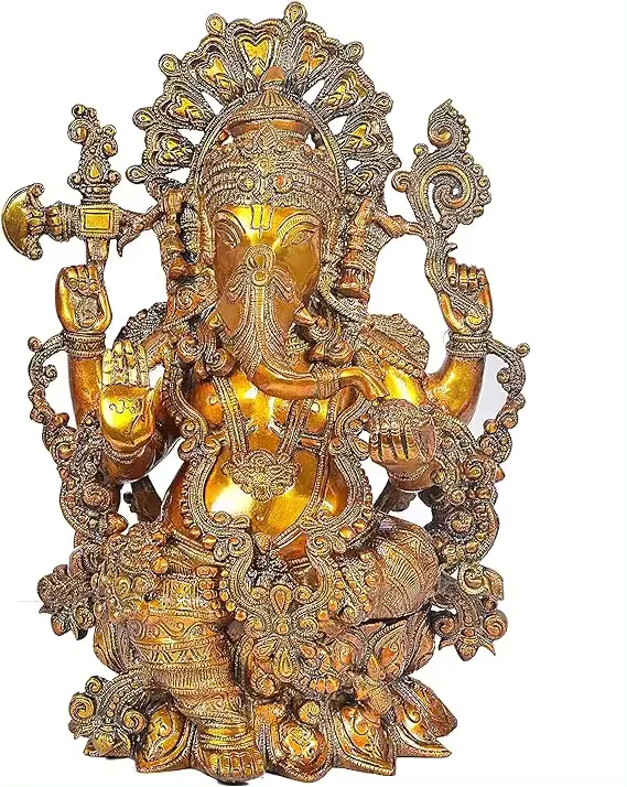 Brass Statue of Ganesha Idol Statue Ganesha Height 16 Inch