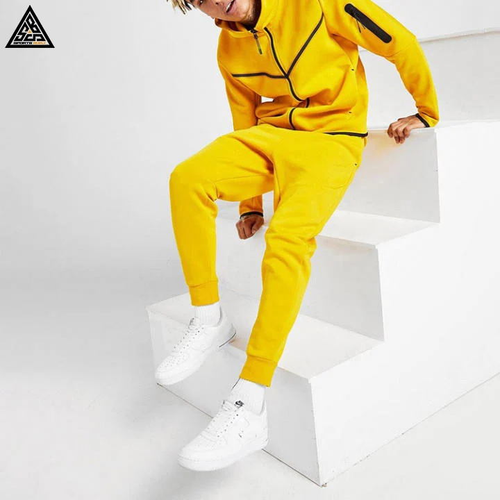 Wholesale OEM Tracksuit Zipper Hooded Jogging Men Jogger Track Suit Wholesale Adult Jogging Suit Cheap Sports Training Tracksuit