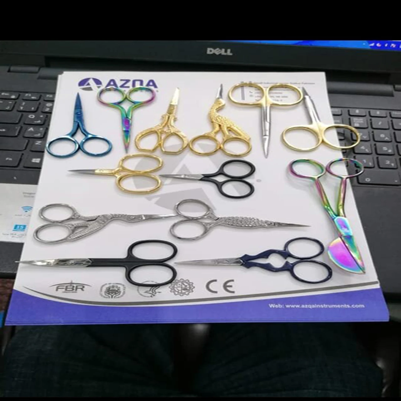 3 Colors Mini Embroidery Scissors Stainless Steel Eyelash & Eyebrow Trimming Scissors Sharp Blade Tip for Beauty