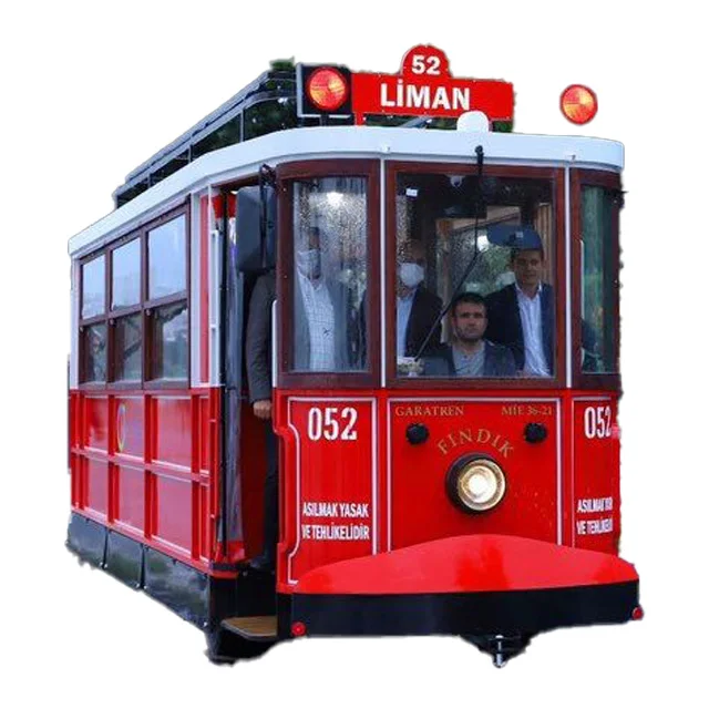 Indoor-Outdoor Electric Tram Adult Tram Made of Wooden Aluminum Steel Garden Trampoline Park Airport City Park Resort Hotel