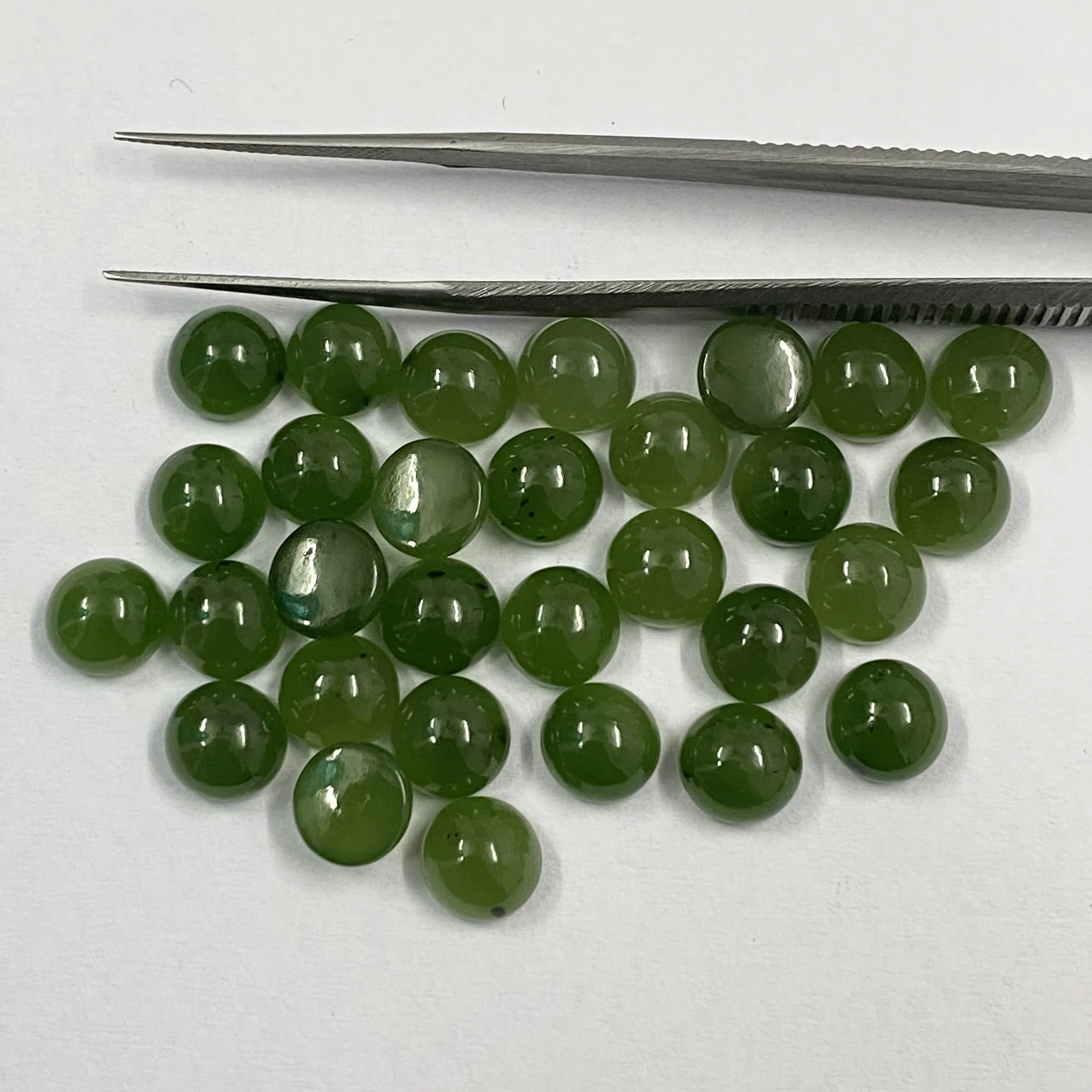 Lowest Price 100% Top Selling Nephrite Jade 8mm Round Cabochon Gemstone For Making Jewelry Wholesale Price Per Price