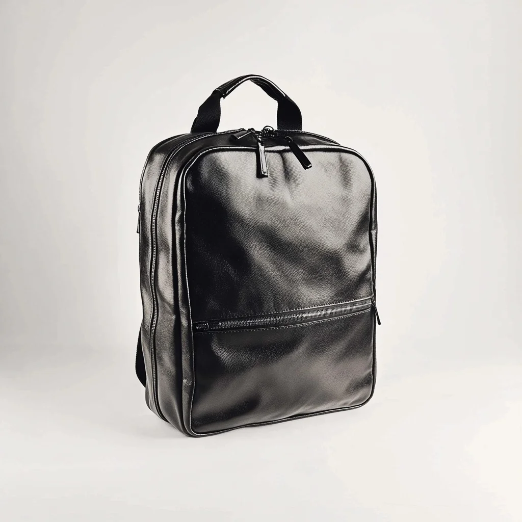 High Quality Unisex Stylish Durable Daily Organizer Black Genuine Leather Camera Backpack Bag