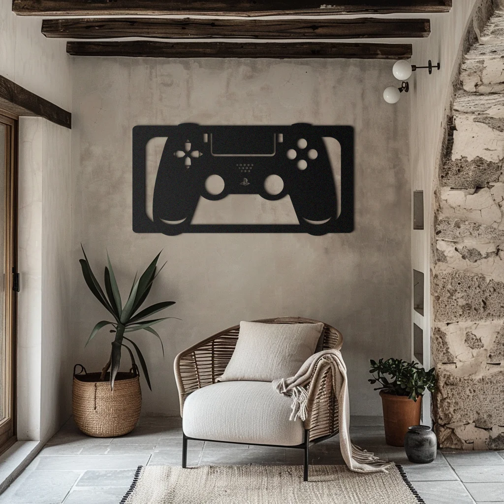 KAF709 PS4 Controller Decorative Metal Wall Art Modern Metal Wall Art for House 70x30cm Dropshipping Laser Cut Metal Painting