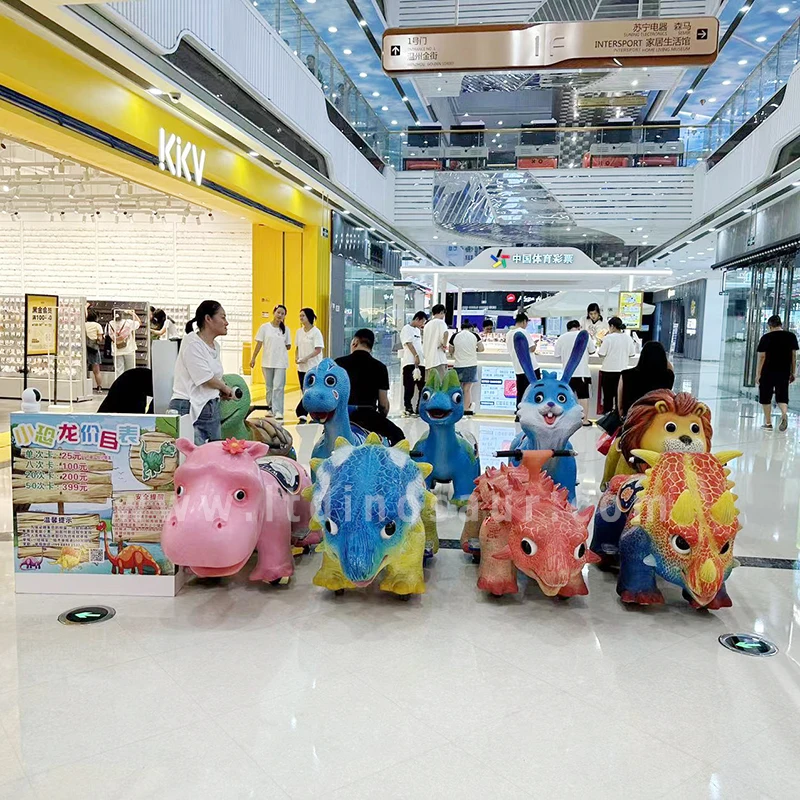 Coin Operated Game Horse Riding Kids Dinosaur Riding For Plaza