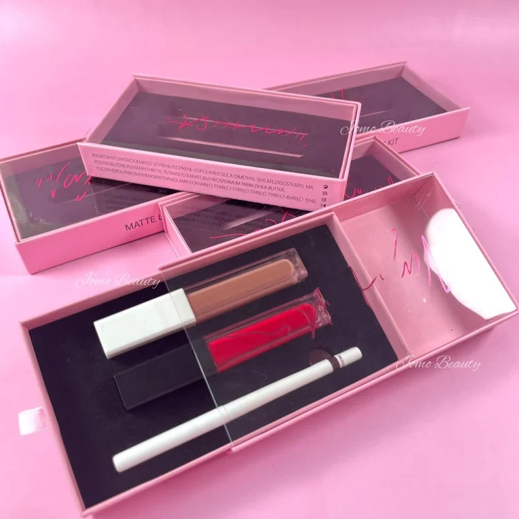 Wholesale private label Makeup Matte Lipstick set Lip Liner Pencil Makeup gift Custom Waterproof Lip Gloss Lip Kit sets