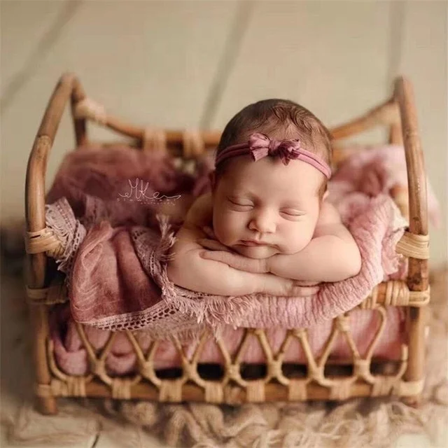 Wholesale Natural Rattan Basket Crib/ Doll Bed for Newborn Photo Props Kid Rooms From Hanoi Manufacturer