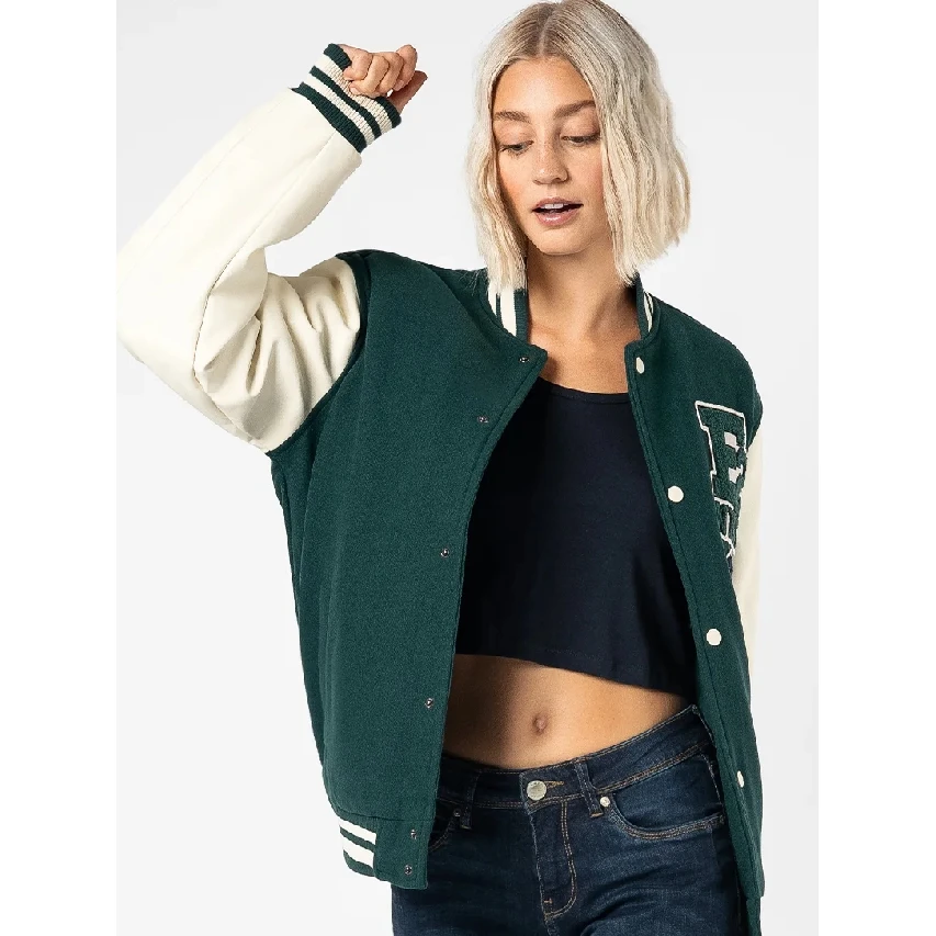 Wholesale Custom Logo Baseball Varsity Jacket Women High Quality Women Varsity Jacket Fall Varsity Jackets