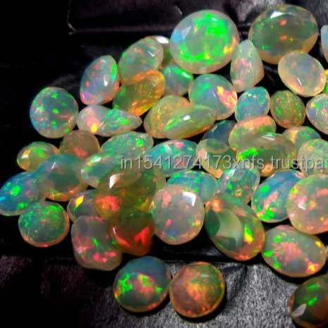 Натуральный белый Эфиопский Опал круглой огранки граненый драгоценный камень высокое качество цвет Play Fire оптовая продажа свободный