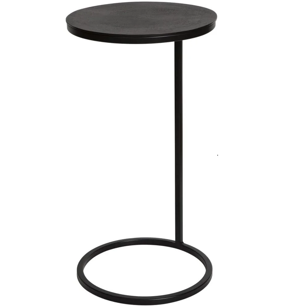 Round Accent Table  Coffee Table Black  luxury design Black Round Metal Table
