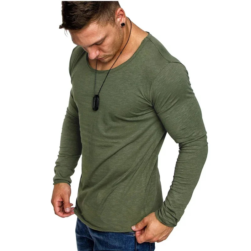 breathable Custom Print Logo Plain T shirt for Men Extended Long Elongated T Shirt 2024 made