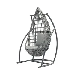 New design Living room outdoor hanging egg chair rattan wicker patio swings with cushion