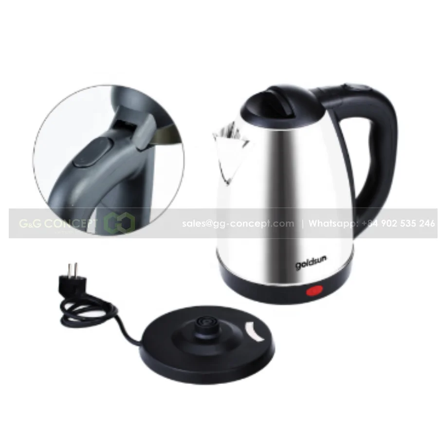 Best Supplier Basic Stainless Steel Super Speed Electric Kettle Hot Water Kettle for Tea and Coffee With Safe Plastic Handle