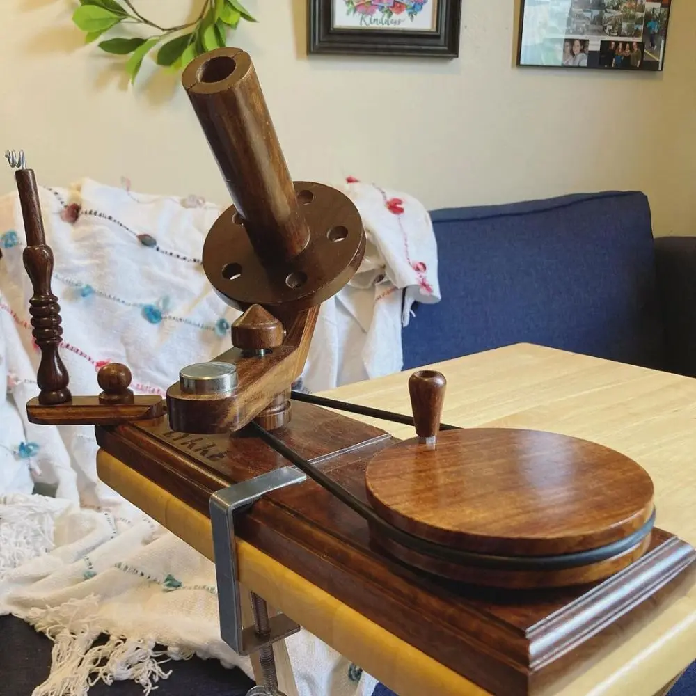 Lichtenberg Yarn machine Winder - Large Wooden Yarn Winder for Knitting Crocheting Handcrafted - free manual and custom branding
