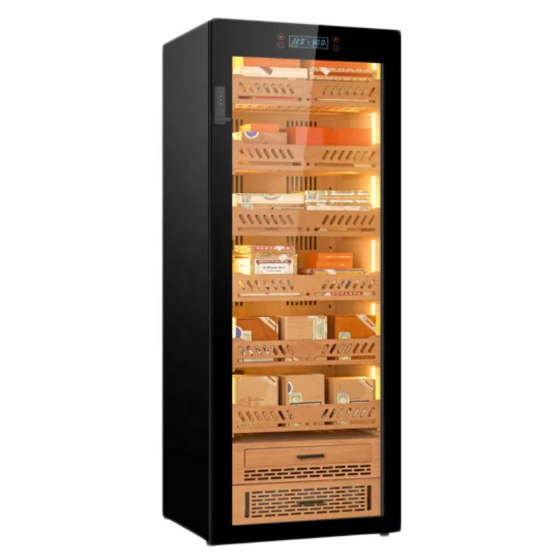 Electric cigar humidors cabinet Spanish cedar lounge decoration wood cigar display showcase and cigar cabinet