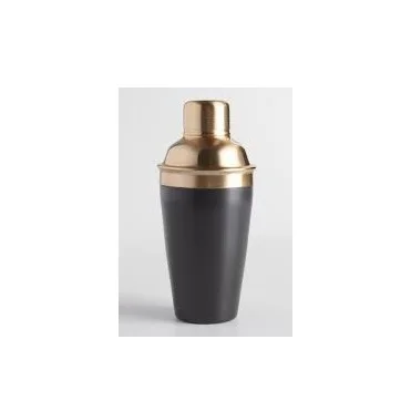 Cheap Cocktail Shaker In Black & Gold Finished 100% Stainless Steel Cocktail Shaker Manufacturer Simple Design Drink Mixing