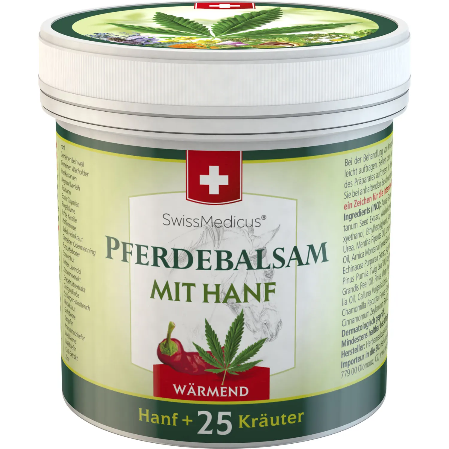Amazon Best Seller SwissMedicus Pferdebalsam with hemp warming for joints & muscles, Swiss quality, Pain relief cream, 250 ml