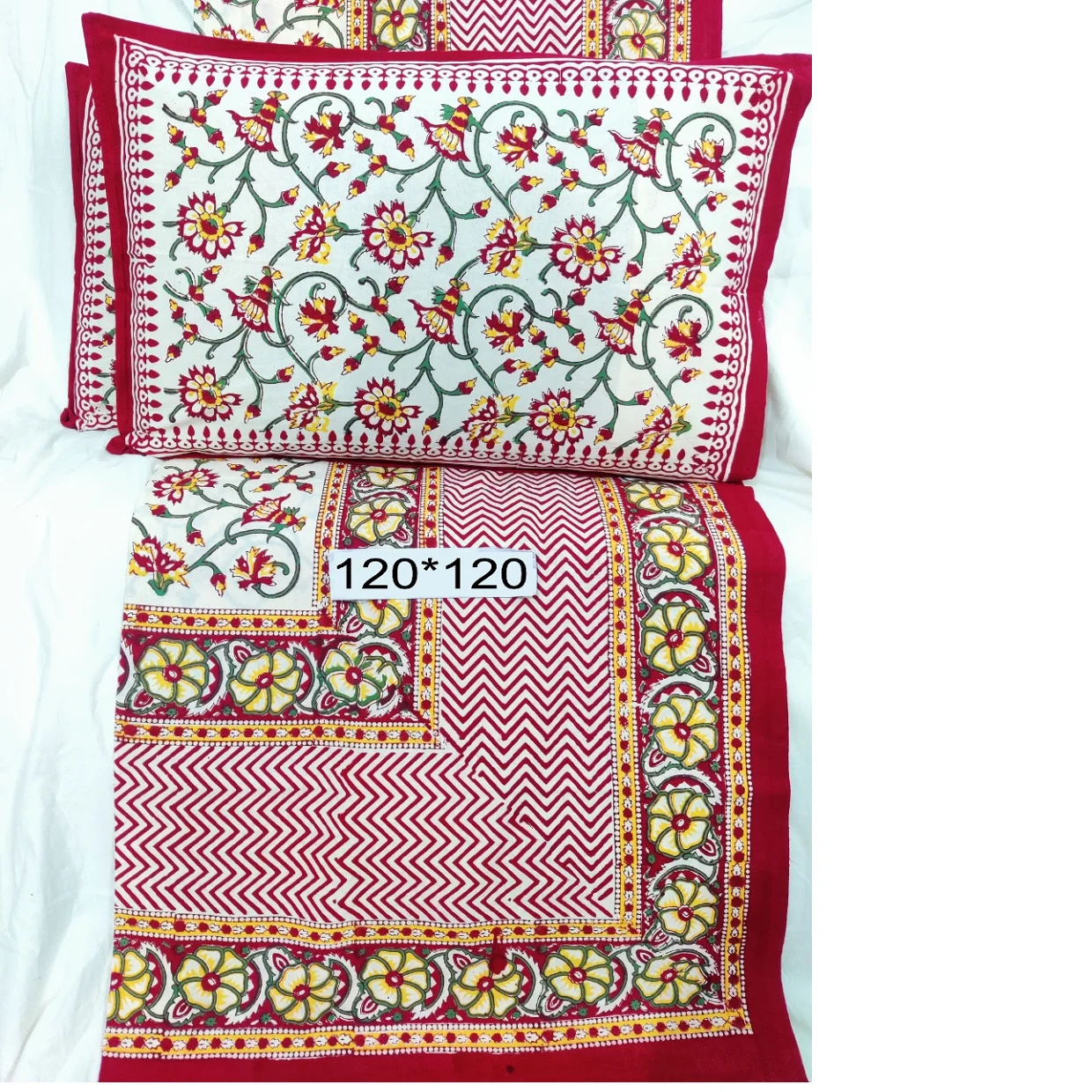 custom made 100% cotton printed bed sheets in floral patterns available in jumbo sizes of 120*120 inches