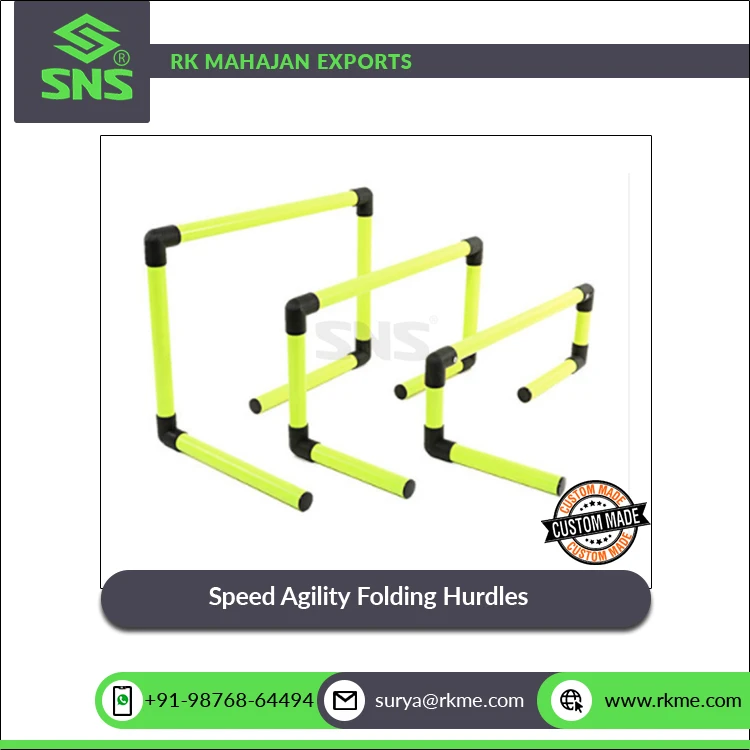 Best Quality Light Weight Fully Foldable PVC Material Made 50 cm Width Speed Agility Folding Hurdles From Indian Supplier