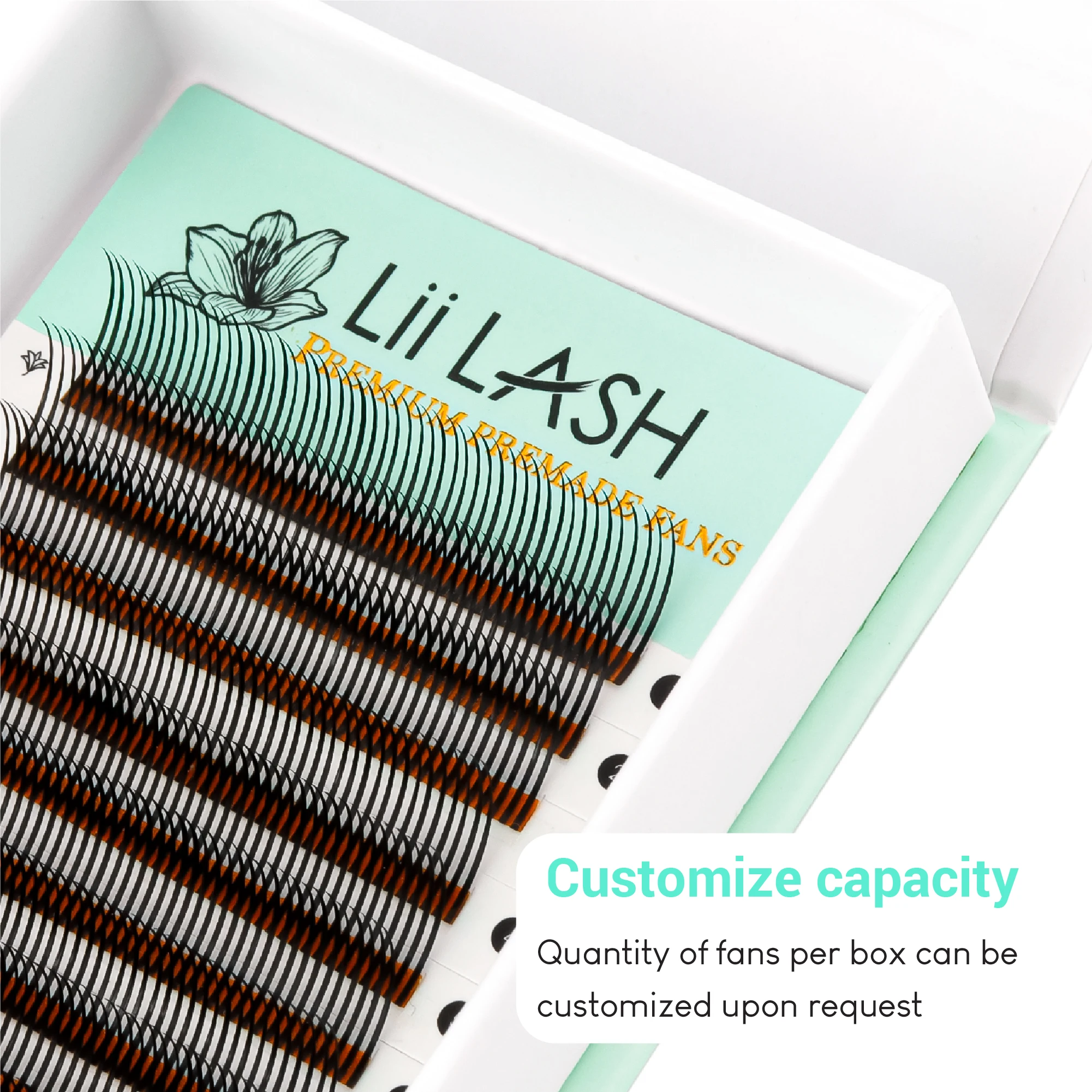 Spiked lash strips mixed tray promade lash extension fans logo volume lashes wholesale with packaging