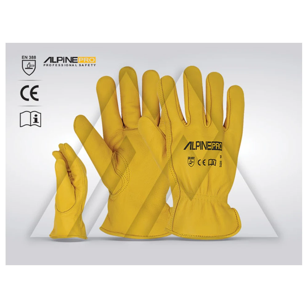 Pakistan Made Driver Leather Glove Safe Working Gloves / Safety Driving Warm Gloves / Cow Grain For Adults