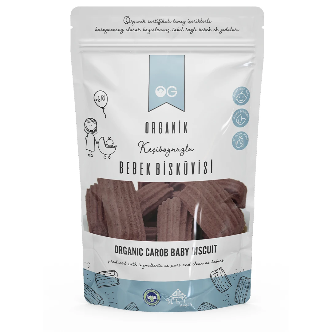Egg Free Milk Free High Quality ORGANIC CAROB BABY BISCUIT 150 G Healty Cookies Best Price from Turkey