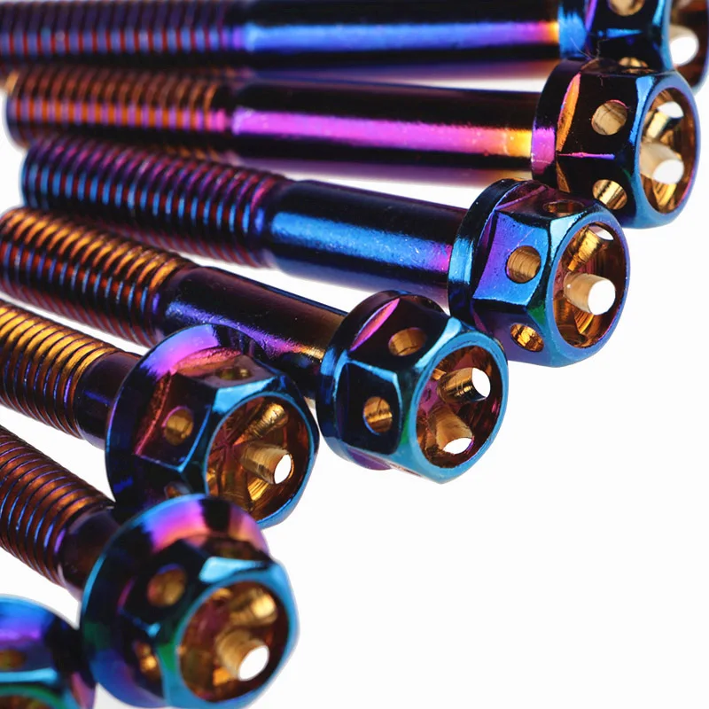 High Quality Burnt Blue Titanium Custom Torx Flange Bolt for Motorcycle GR5 M6 Titanium bolts
