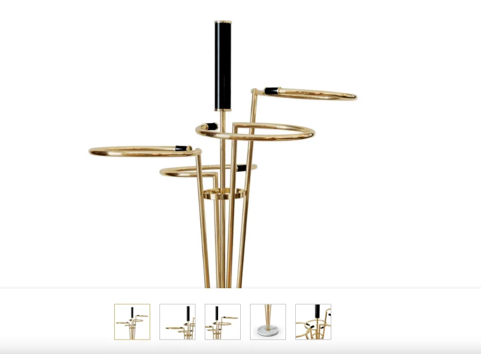 Deluxe quality marvelous design umbrella storage stand golden color customized shape at best price from indian supplires