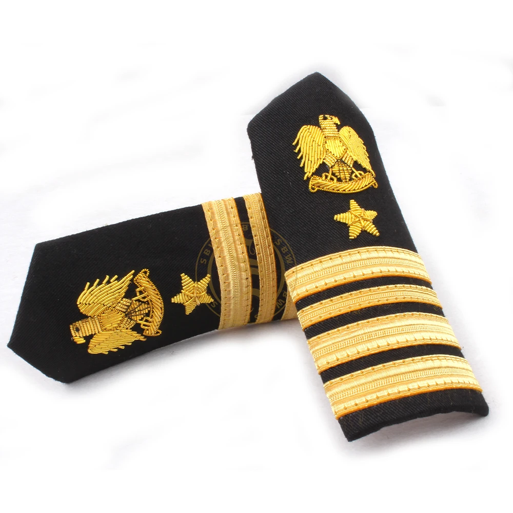 1 Pair Nylon Stripes Printed l Professional  Uniform Epaulets Stylish Shoulder Badges Garment Accessory