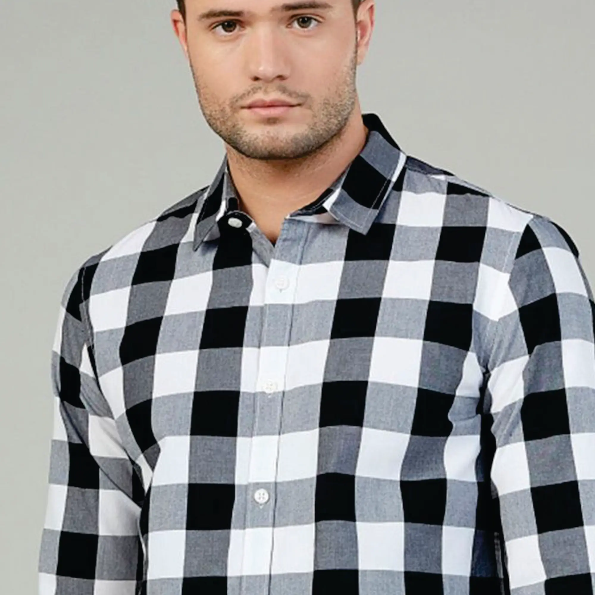 Amazon Hot Style Autumn Casual Shirts for  Men Long Sleeve Shirt Linen Cardigan Stand-Collar Button Up Shirts Men