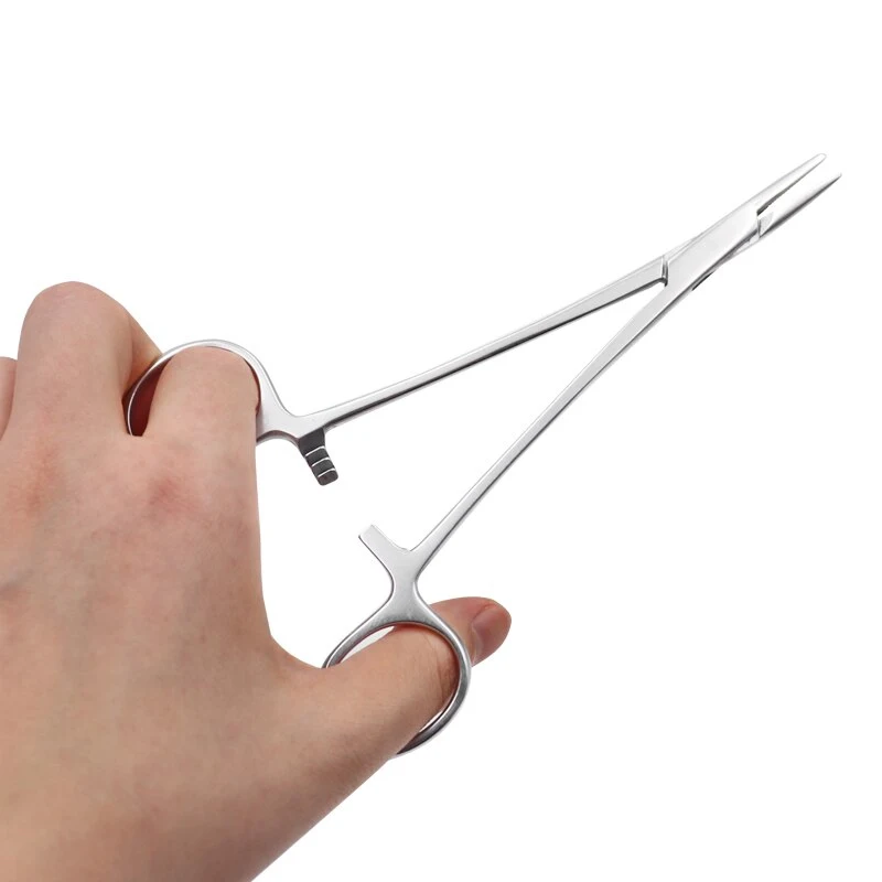 Arterial Forceps Clamp Fish Hook Pliers Stainless Steel 161-8Cm Curved Tip and Straight Tip Forceps Locking Clamp Hemostatic
