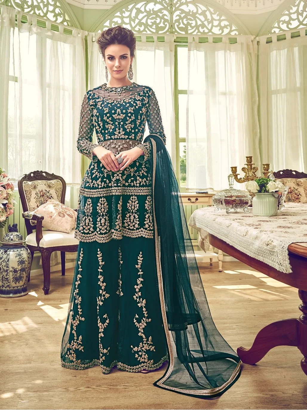 Latest collection 2021 Anarkali suit with heavy embroidery and stone work / wedding dress / traditional dress