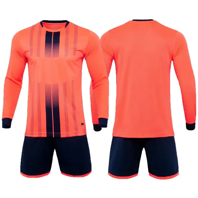 2023 Custom Football Jersey Men Boys Soccer Clothes Set Long Sleeve Football Uniform Adult Sport Suit With Customize Designs