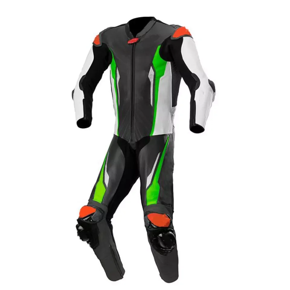 Custom Made Motorbike Cowhide Biking Racing Sport Leather one piece Suit Genuine Leather High Speed Race Motorcycle Leather Suit