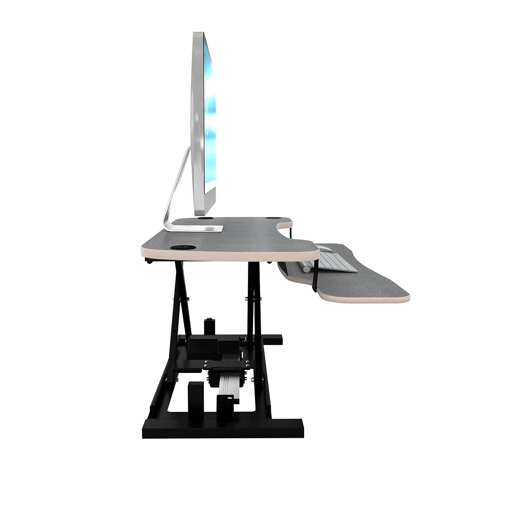 VersaDesk Electric Standing Desk Converter, PowerPro, Height Adjustable Sit to Stand Desktop Riser, Gray