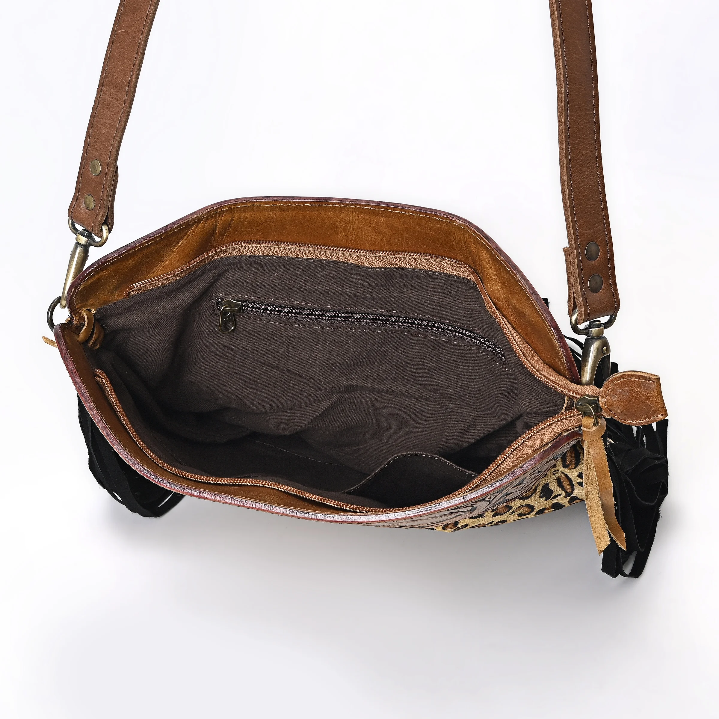 Hand Tooled Women Leather Crossbody Bag with Cactus And Sunflower Hand Tooling  Designs for Daily use Customization Available