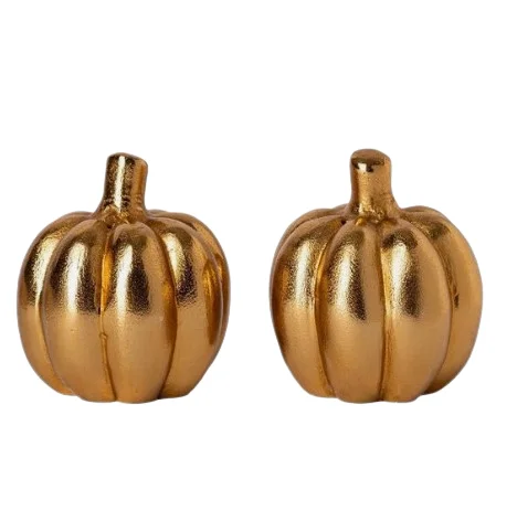 Gold Finished Pumpkin Salt Pepper Seasonings Spice Jar  Stainless Steel Salt Pepper Shaker Tabletop Dining Salt Shaker