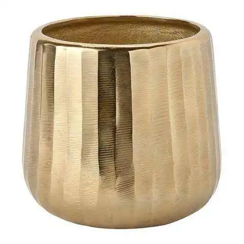 Set Of 2 Smooth And Hammered Design Flower Vase Pot For Home Decorative Use Metal Flower Vase In Wholesale Price