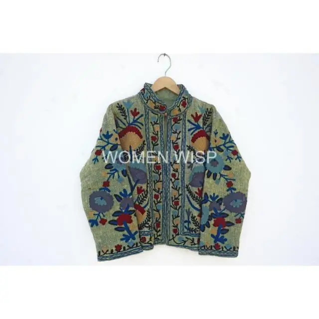 Best Quality Hand Embroidery Cotton Suzani Jacket  Winter Wear Coat Womens jacket Suzani Short TNT Fabric Jacket