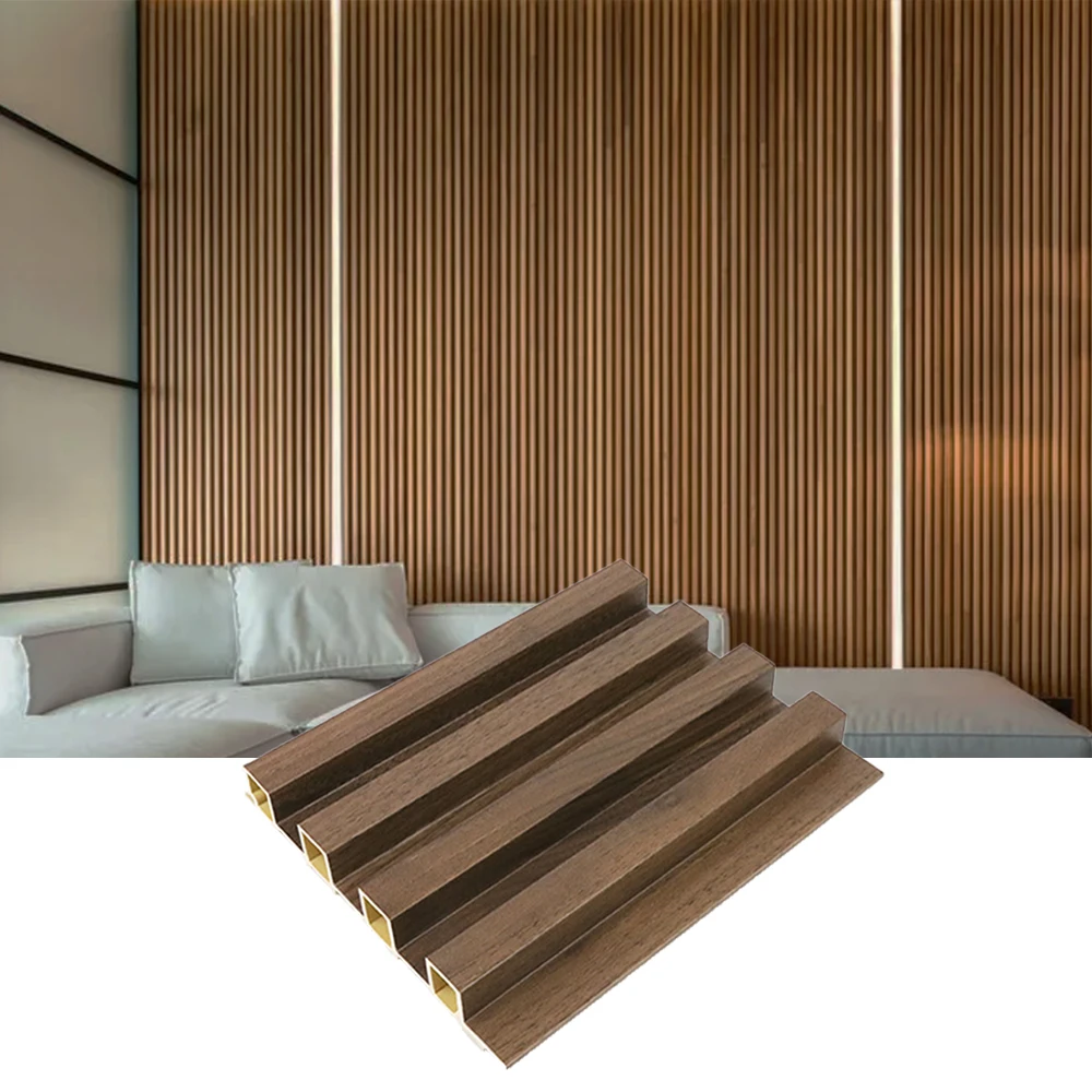 Modern Design Waterproof WPC Fluted Panel Bamboo Wood Indoor WPC Wall Panel