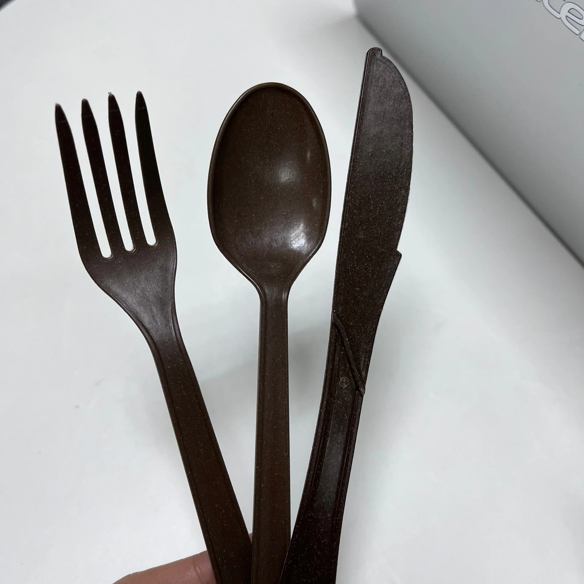 Biodegradable Disposable Cutlery Friendly With Environment Tableware Set (Knife Fork Spoon) From Coffee Grounds Veritas
