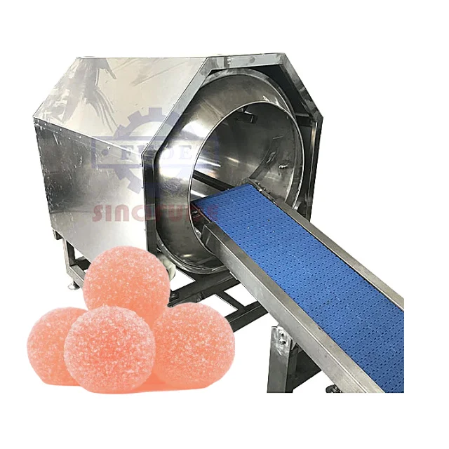 1ton/час Автоматический шлифовальный глазурировальная машина управления PLC кислый покрытием клейкий кольцо лакировочной машины конфеты