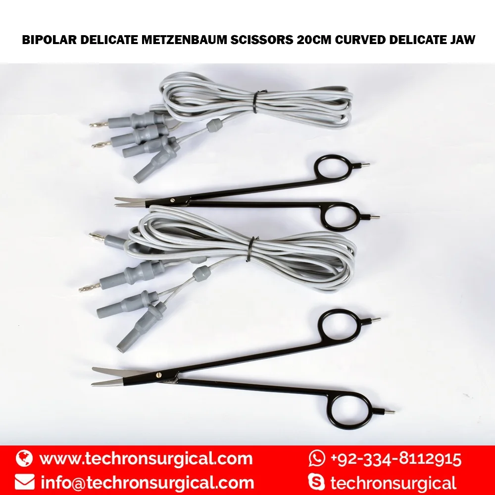 Electrosurgical Ceramic Blade Metzenbaum Bipolar Scissors Curved