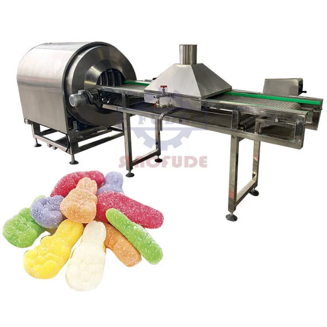 1ton/час Автоматический шлифовальный глазурировальная машина управления PLC кислый покрытием клейкий кольцо лакировочной машины конфеты