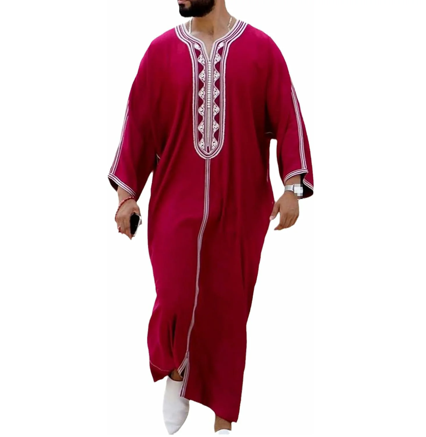 2024 Most stylish thobe for men breathable Men Thobes muslim prayer abaya daffah thobe for men