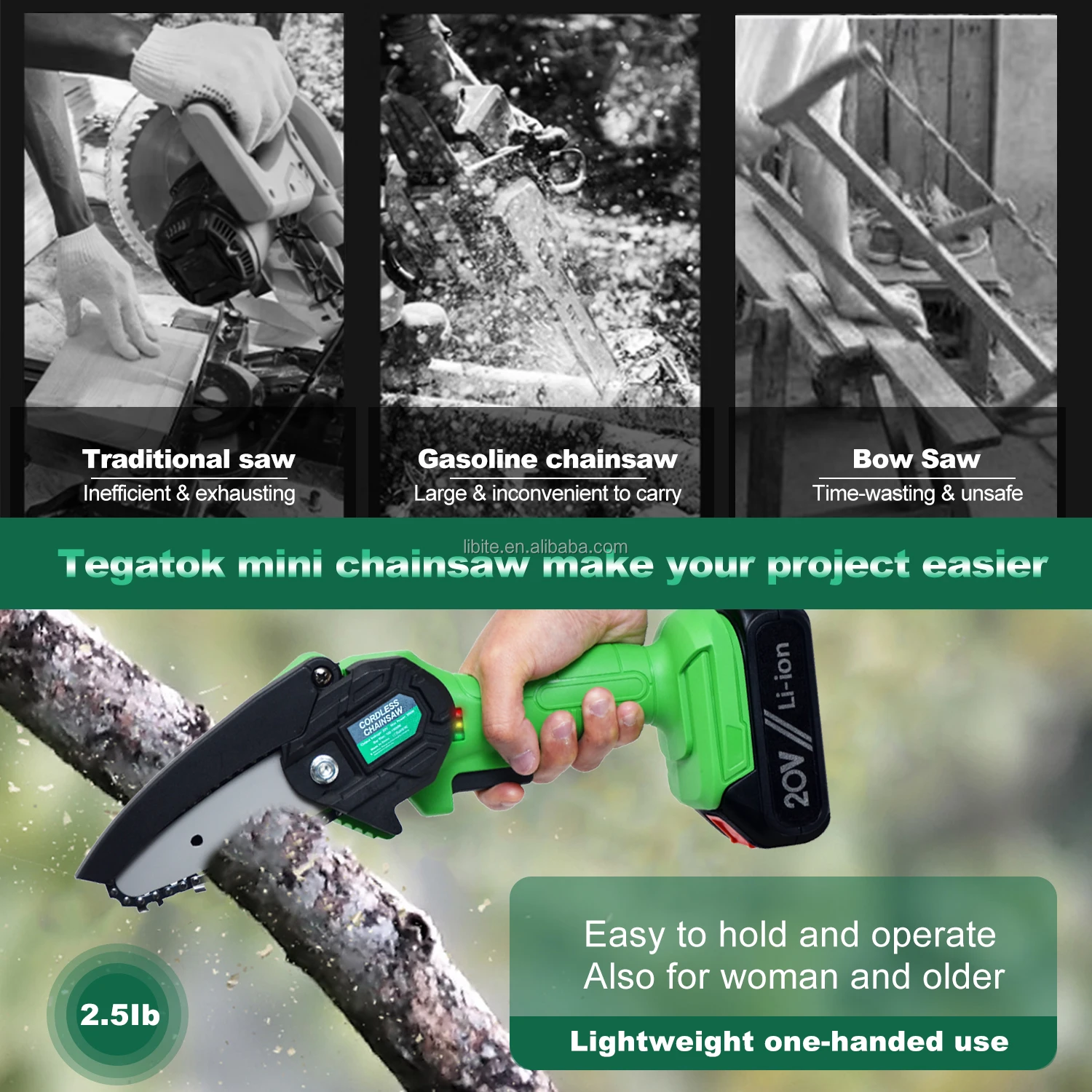 24V 48V electric chainsaw 4 6 inch Portable Handheld Electric Tree Cutting Cordless Chain Saw electric lithium chainsaw battery